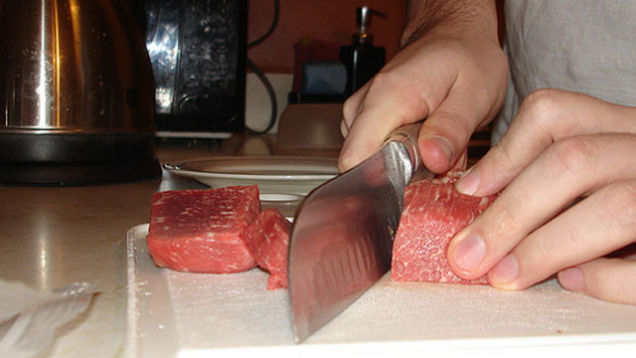 Pre-cut meat before freezing it