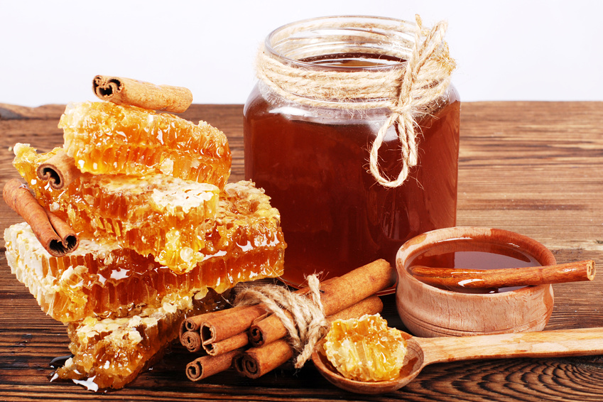 Honeycomb On A Wooden Surface