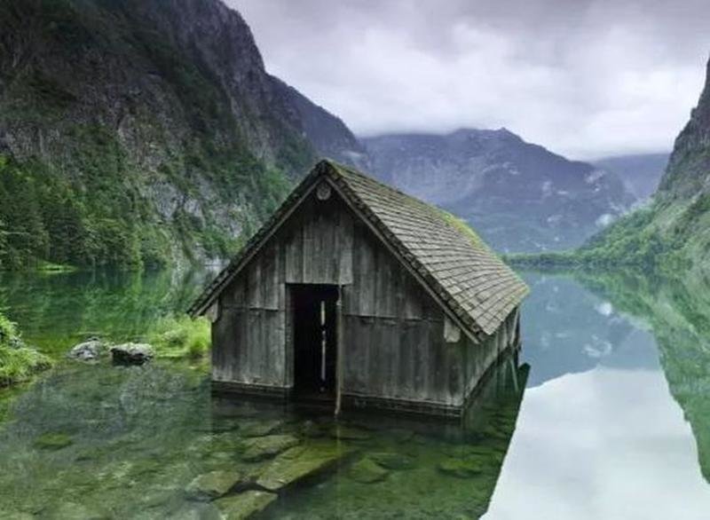 Abandoned Hut By Obersee Lake Germany 