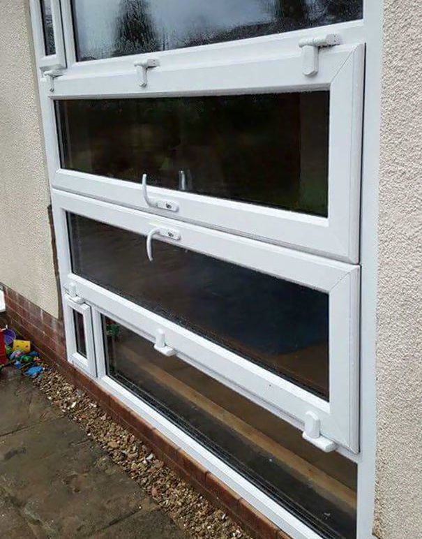 What Appears To Be Two Doors Installed As A Window