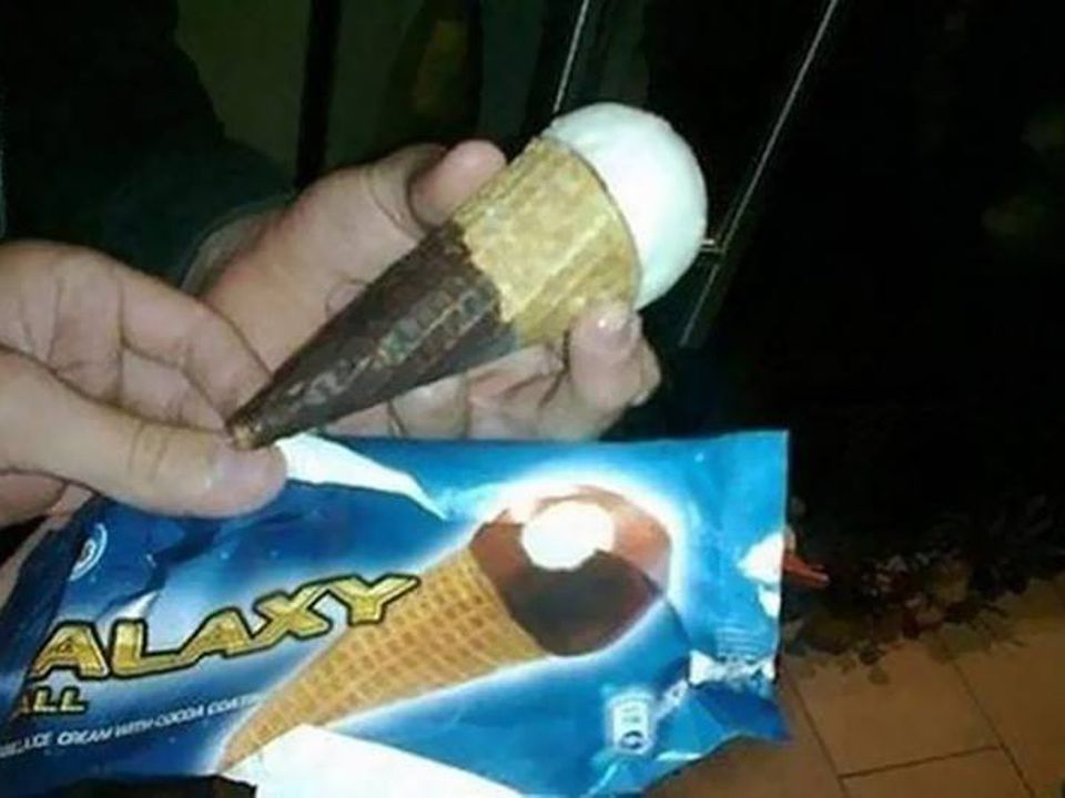 Ice Cream With Chocolate Cone