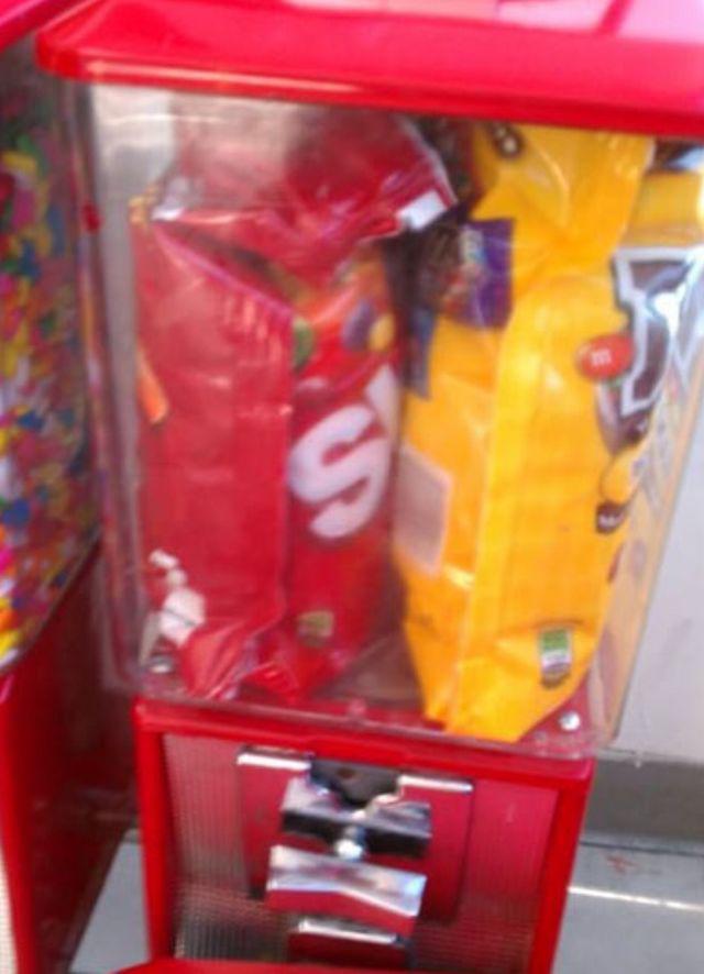 Bags Of Candy In A Machine