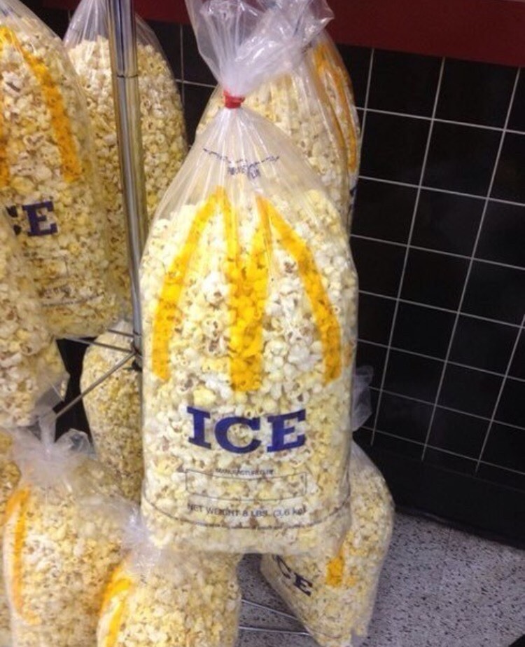 Popcorn Labeled As Ice