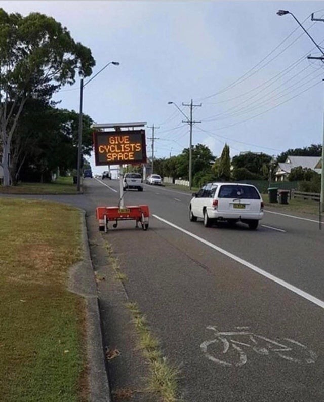 A Sign In The Bike Lane