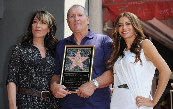 Actor Ed O'Neill Poses With His Televisi