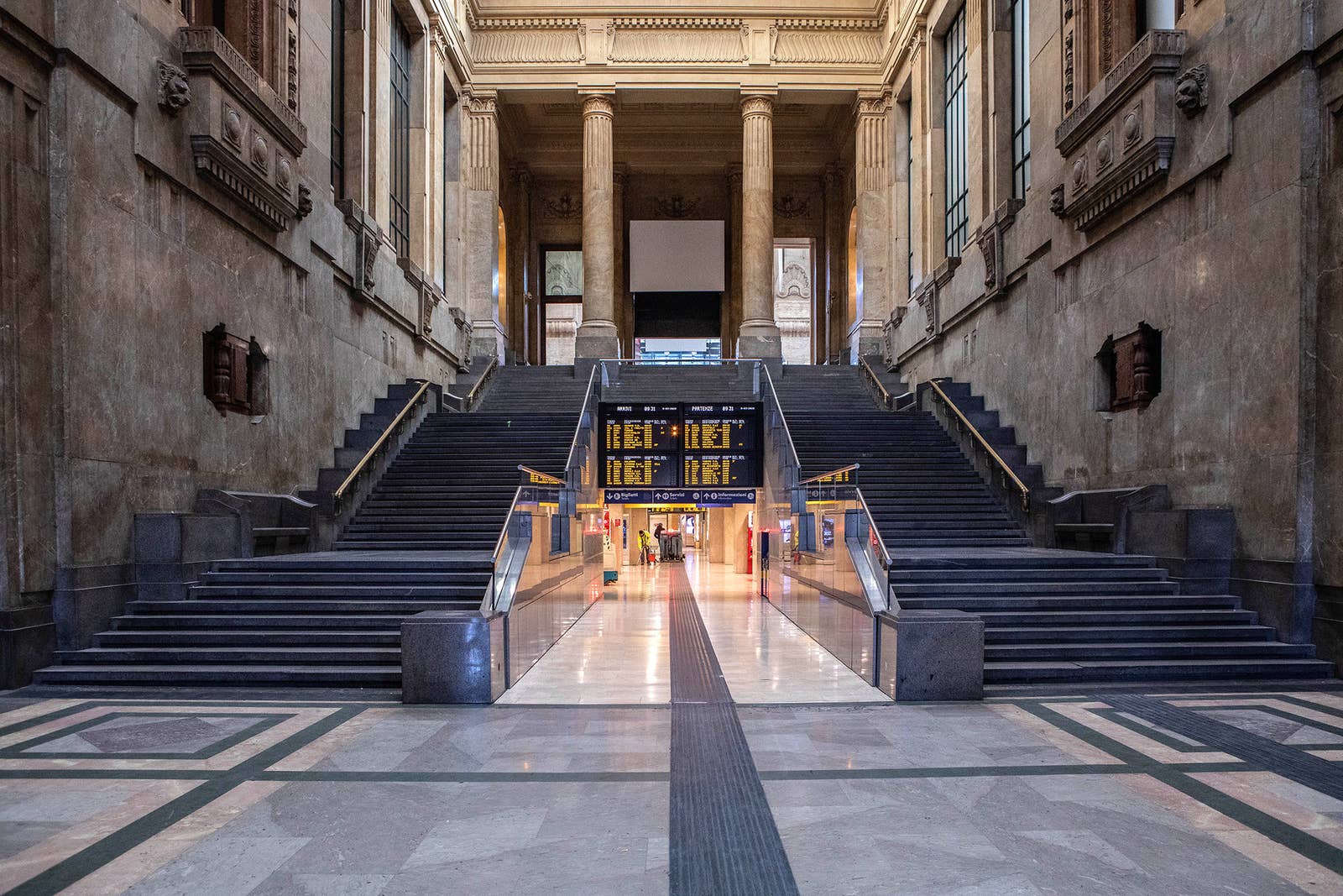 Deserted Milan Central Station