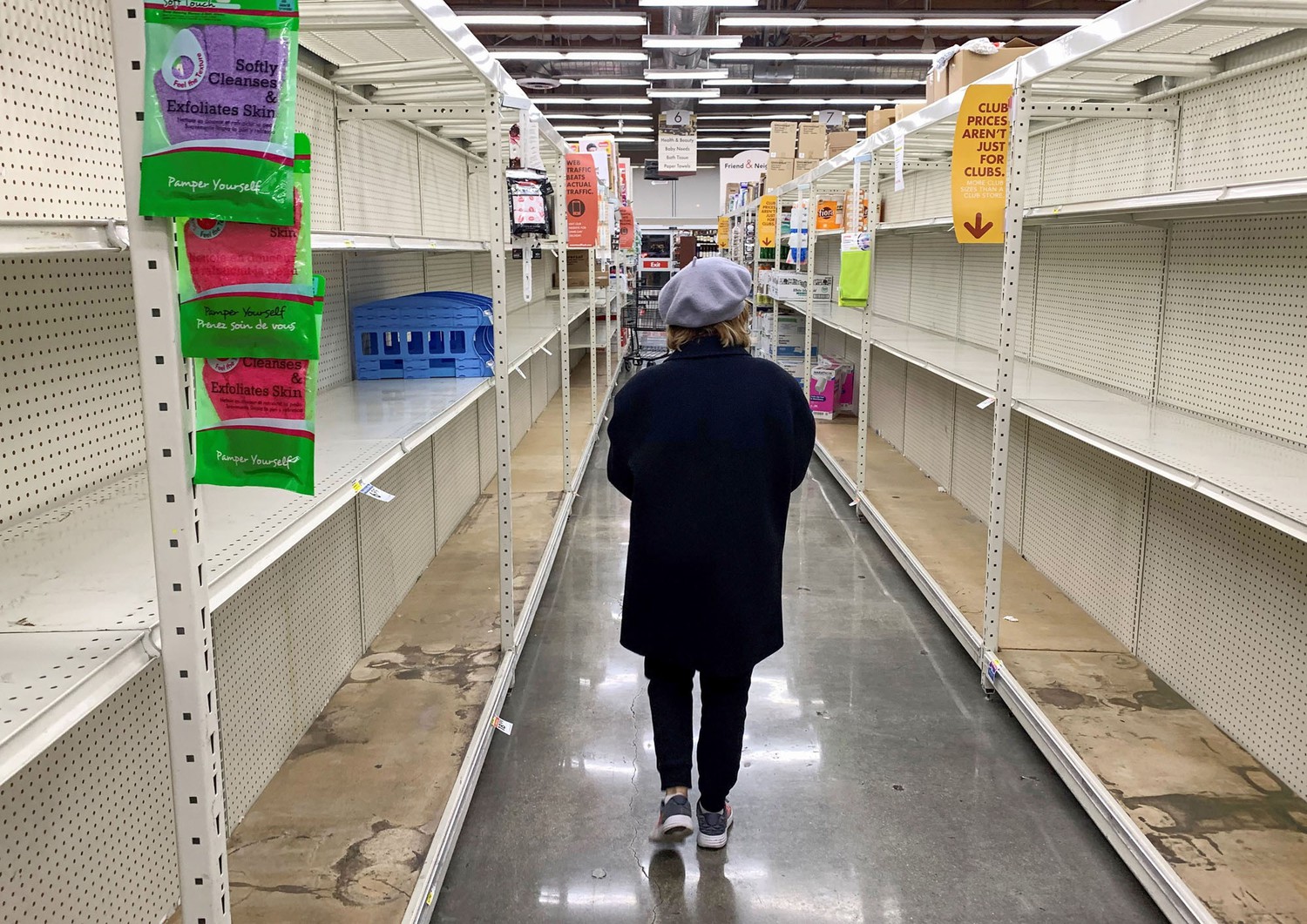 Empty Shelves In Grocery Store In California