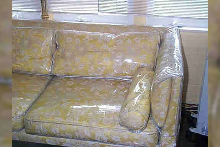 Plastic Covered Sofa