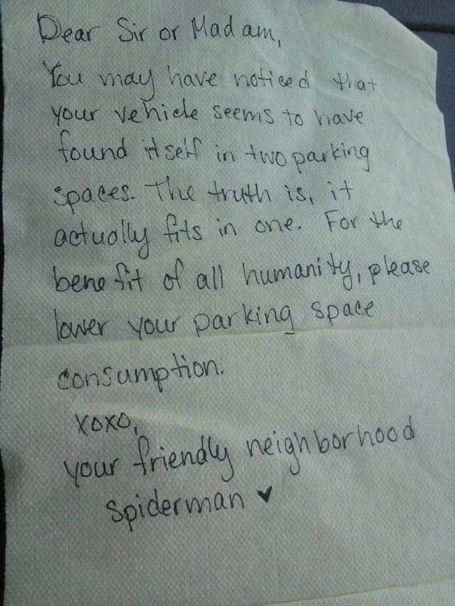 Note From Spiderman