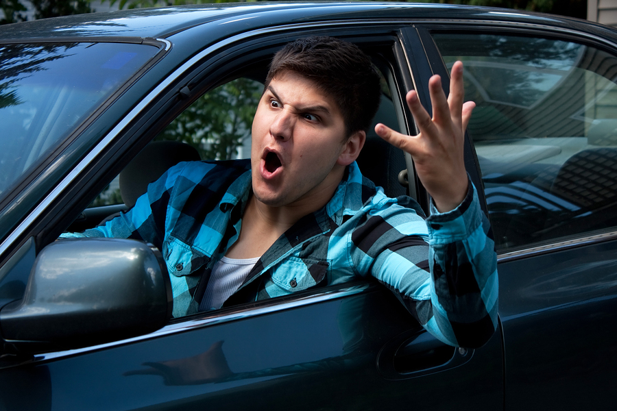 Man Expressing Road Rage