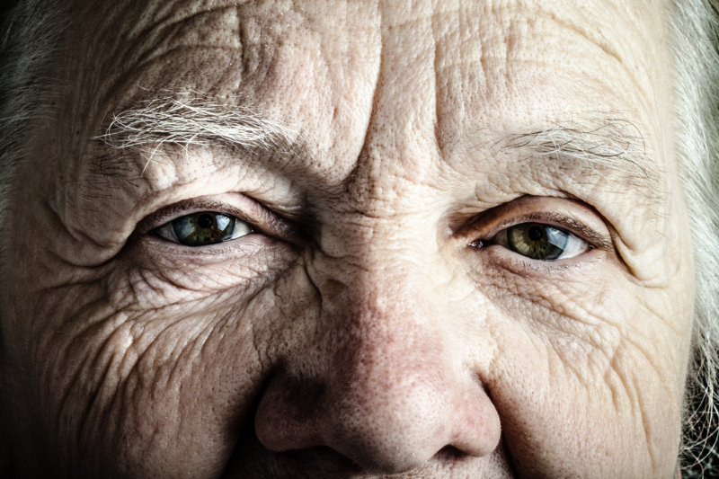 Portrait,Of,Elderly,Woman.,Closeup,View.,Toned.